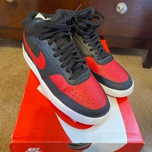 Nike Court Vision Mid. Men’s size 9. Red/Black